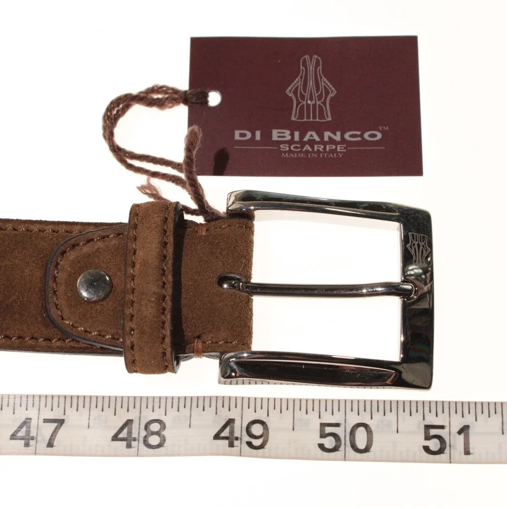 Di Bianco NWT Cut to Size Dress Belt In Solid Brown Suede Leather One Size